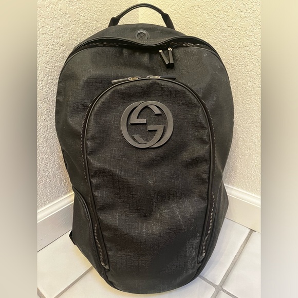 Authentic Gucci Black Leather Backpack - Picture 1 of 10